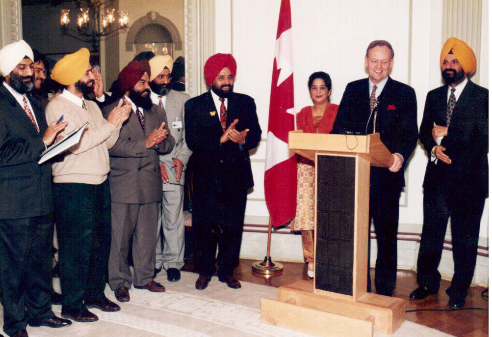 Parliament Member Gurbax Singh Malhi with Jean Chretien